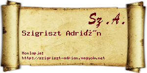 Szigriszt Adrián névjegykártya